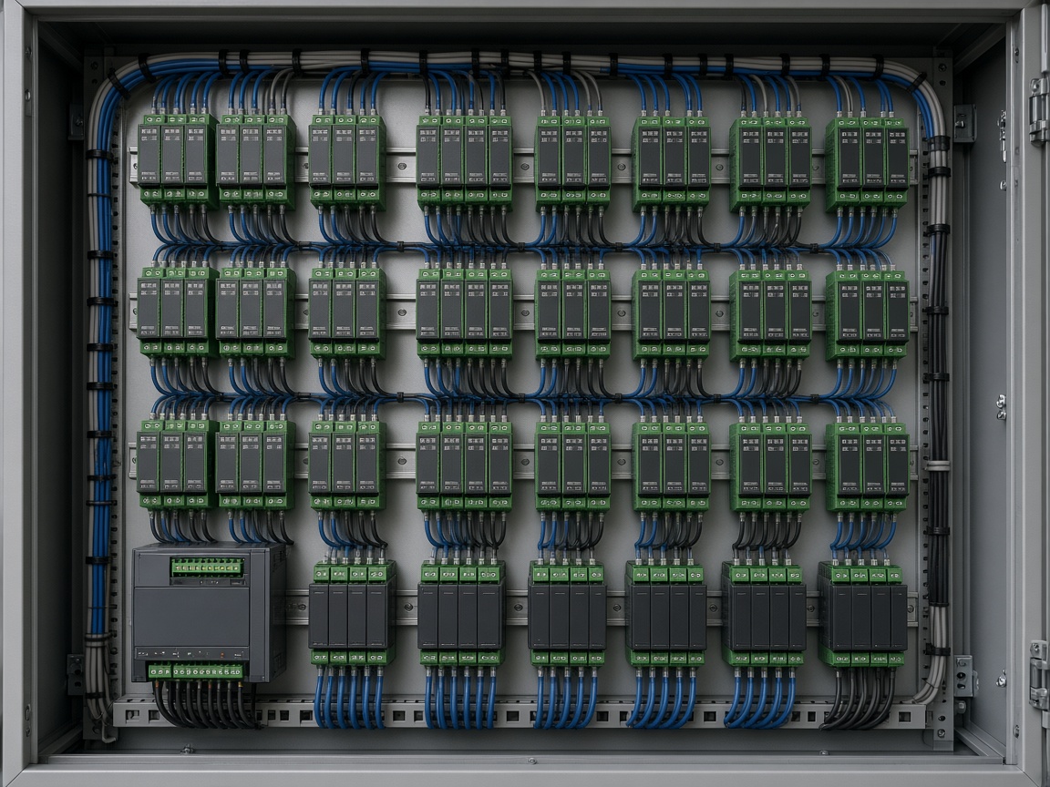 Quadro elettrico con moduli I/O industriali
